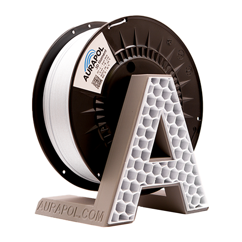 c4eafc547a5d465dba78c0da03c467a1.png AURAPOL PET-G Filament Bright White 1 kg 1,75 mm - obrazek 1