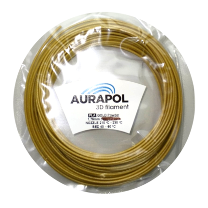 AURAPOL Próbka PLA 3D Filament Gold Powder 1.75 mm