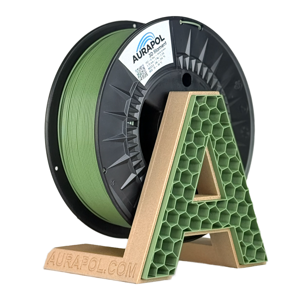 31b590e7b3426aaef8640ca8b096cbfe.png AURAPOL PET-G Recycled Filament Herb Green1 kg 1,75 mm|OUTLET - obrazek 1