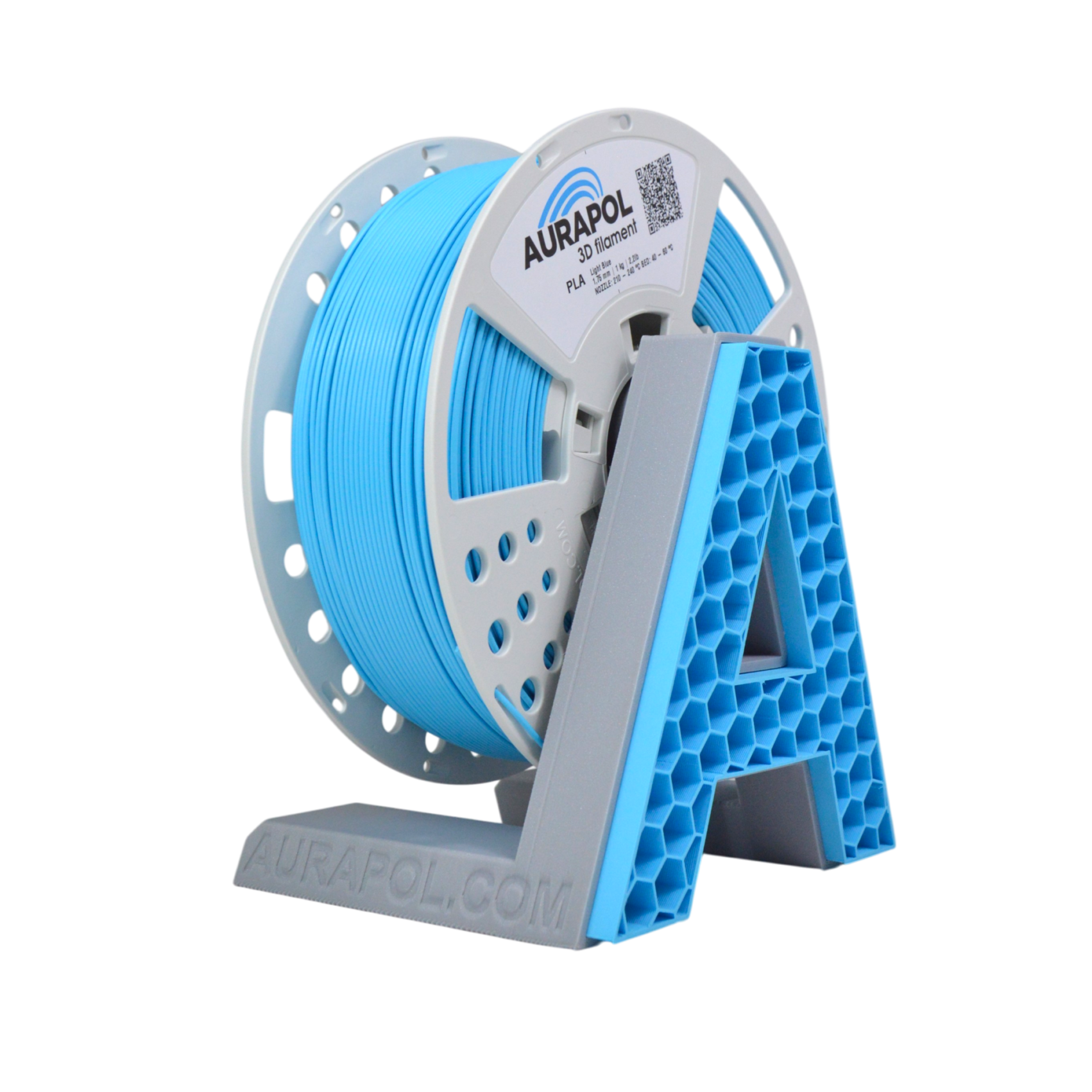 light-blue-scaled-1.png AURAPOL PLA 3D Filament Light Blue 1 kg 1,75 mm - obrazek 1